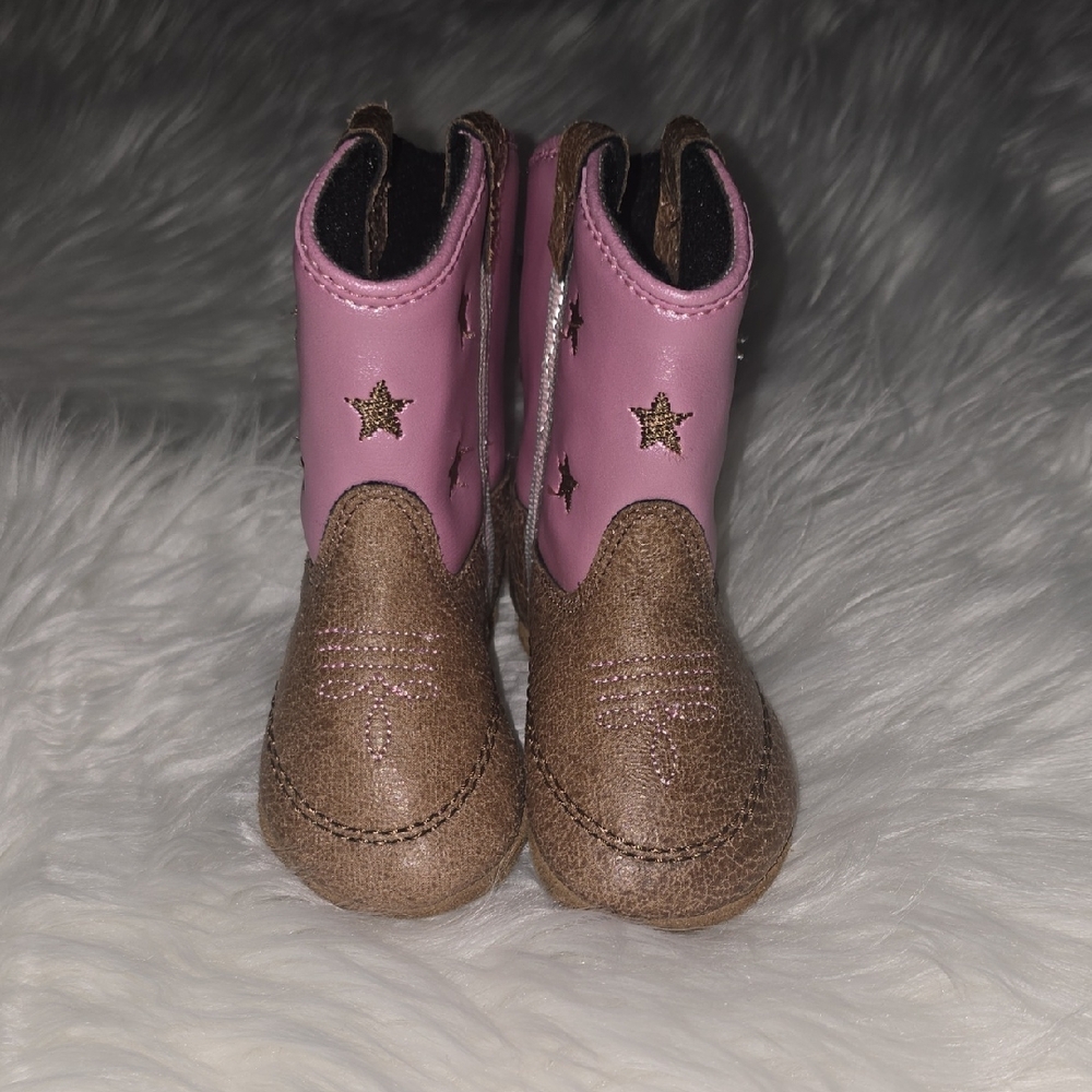 Boot Barn Pink and Brown Kids Cowboy Boots